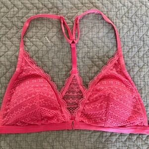 Victoria's Secret Lace Racerback Bralette - Bright Pink